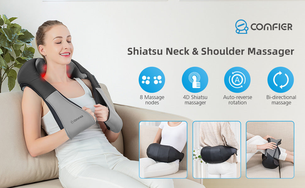 New - Shiatsu Back Shoulder and Neck Deep Tissue 4D Massager with