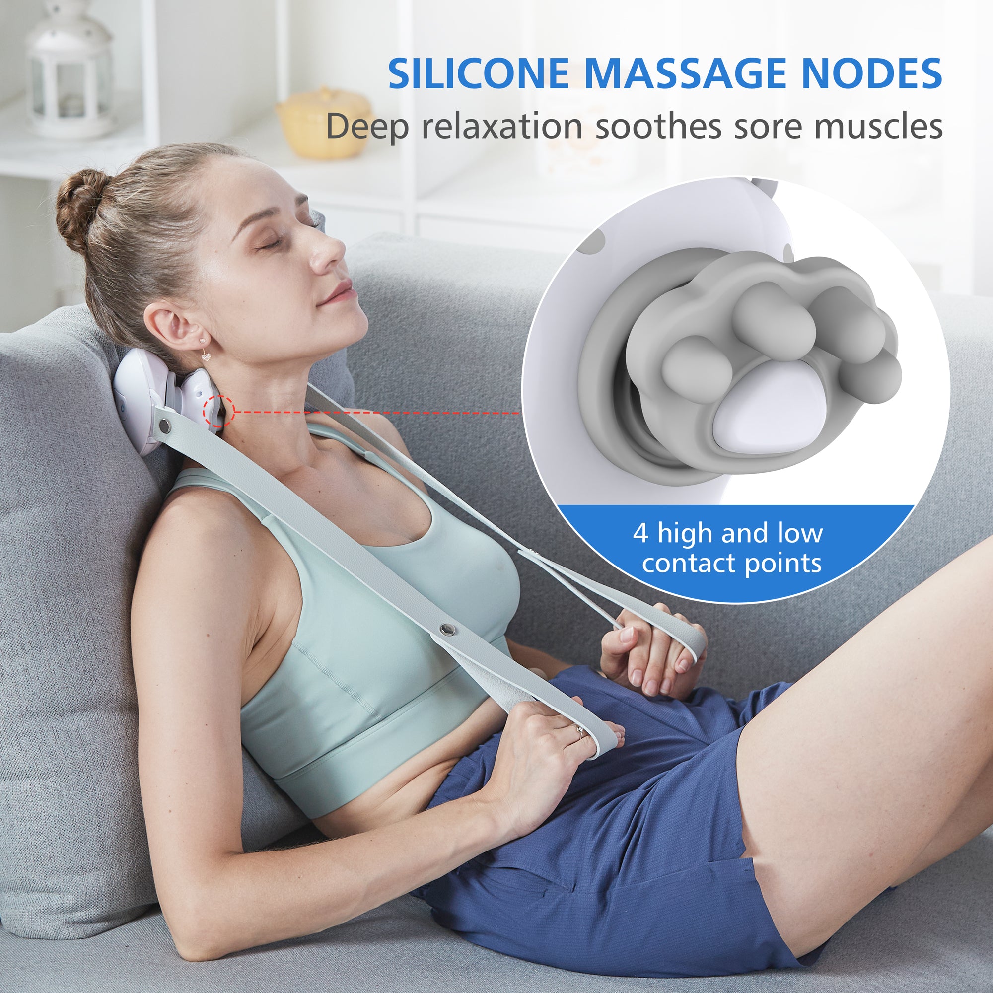 Comfier Portable Intelligent Electric Pulse Neck Massager with Heat for Pain Relief -CF-6322