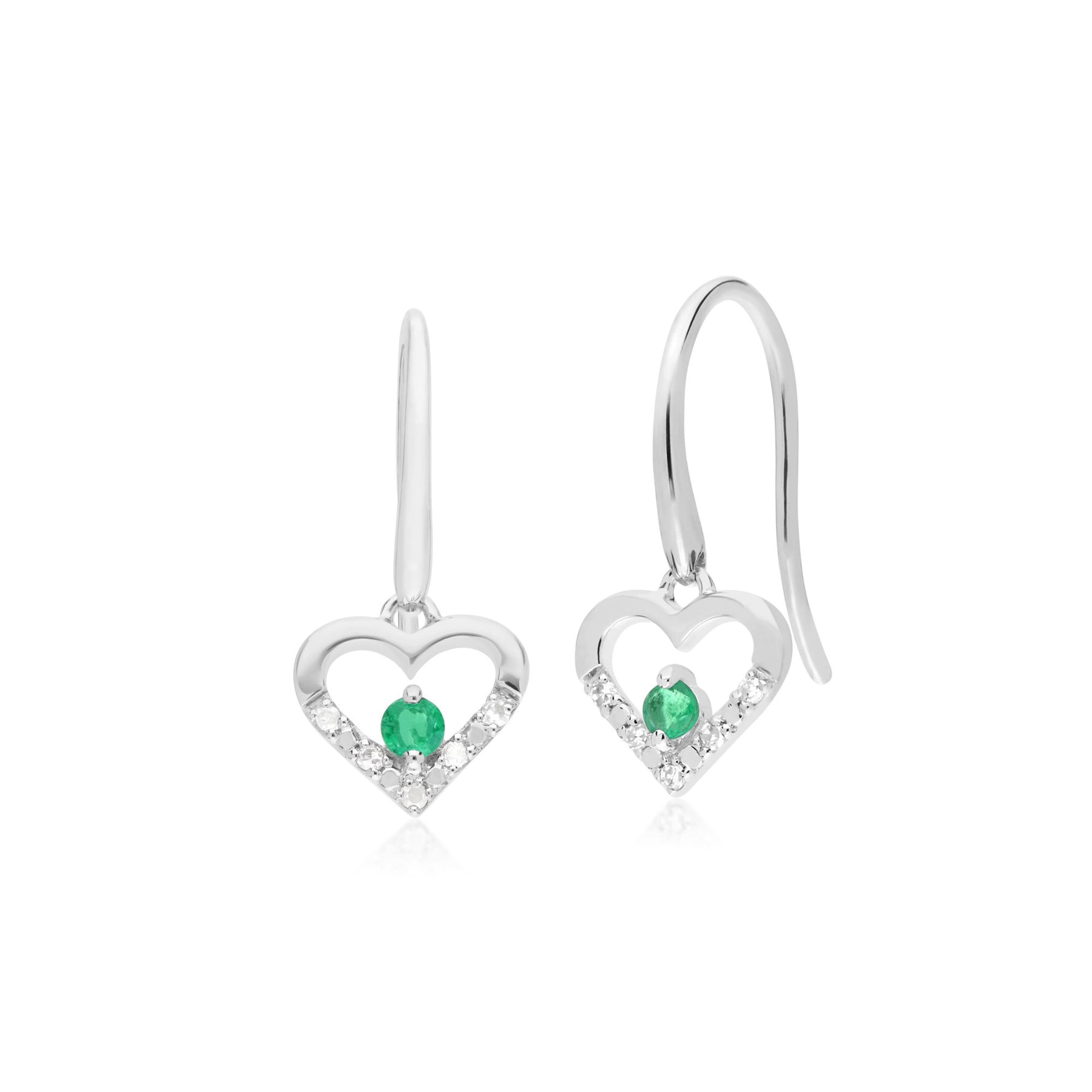 diamond heart drop earrings