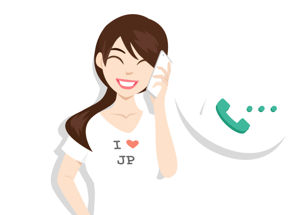 vector image of a girl calling on a phone