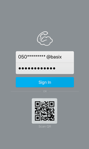 your phone number@basix and Password that you received from JP Mobile. Then tab Sign in