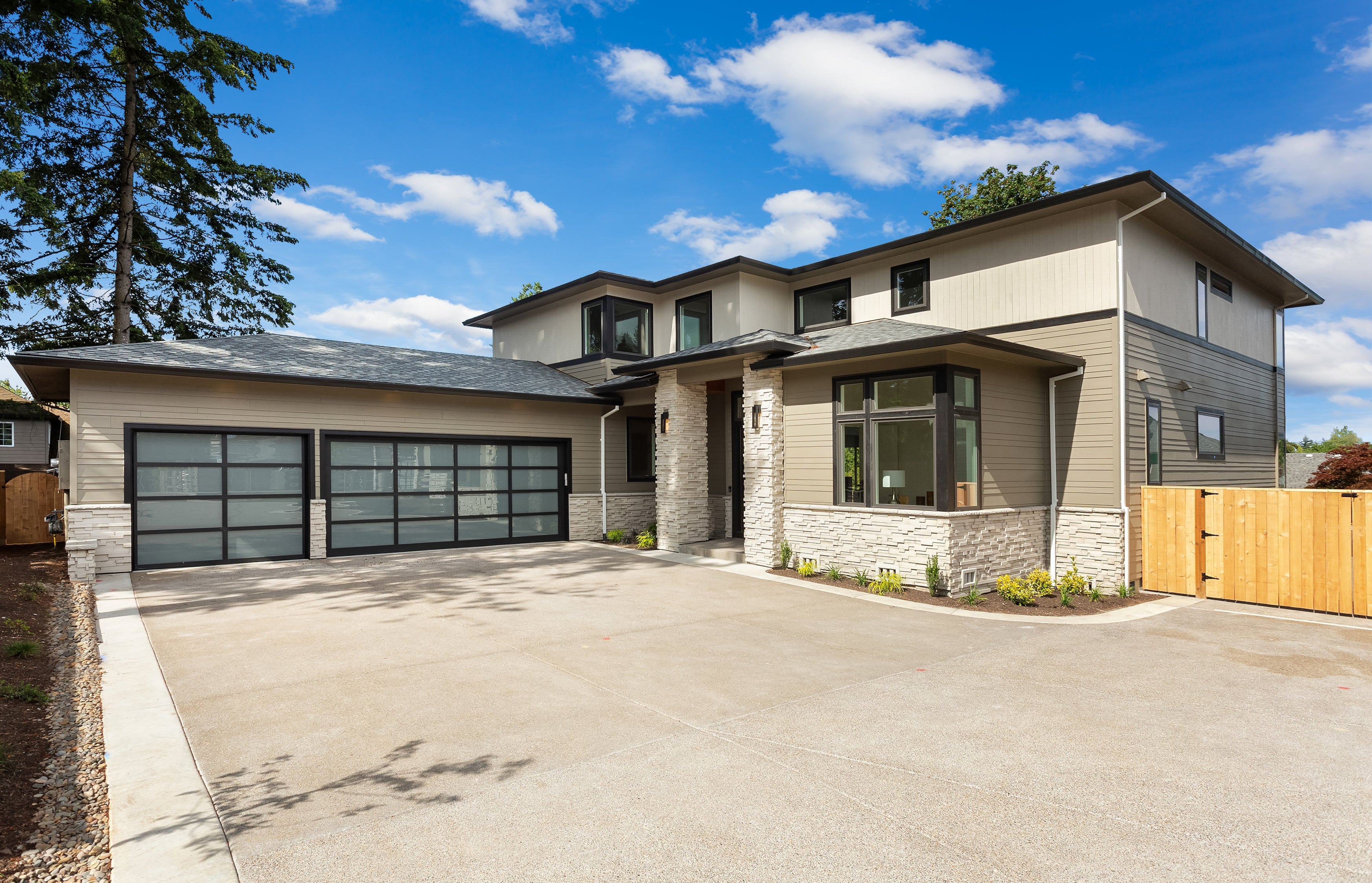 12 X 10 Full View Modern Garage Door With Matte Black Finish With