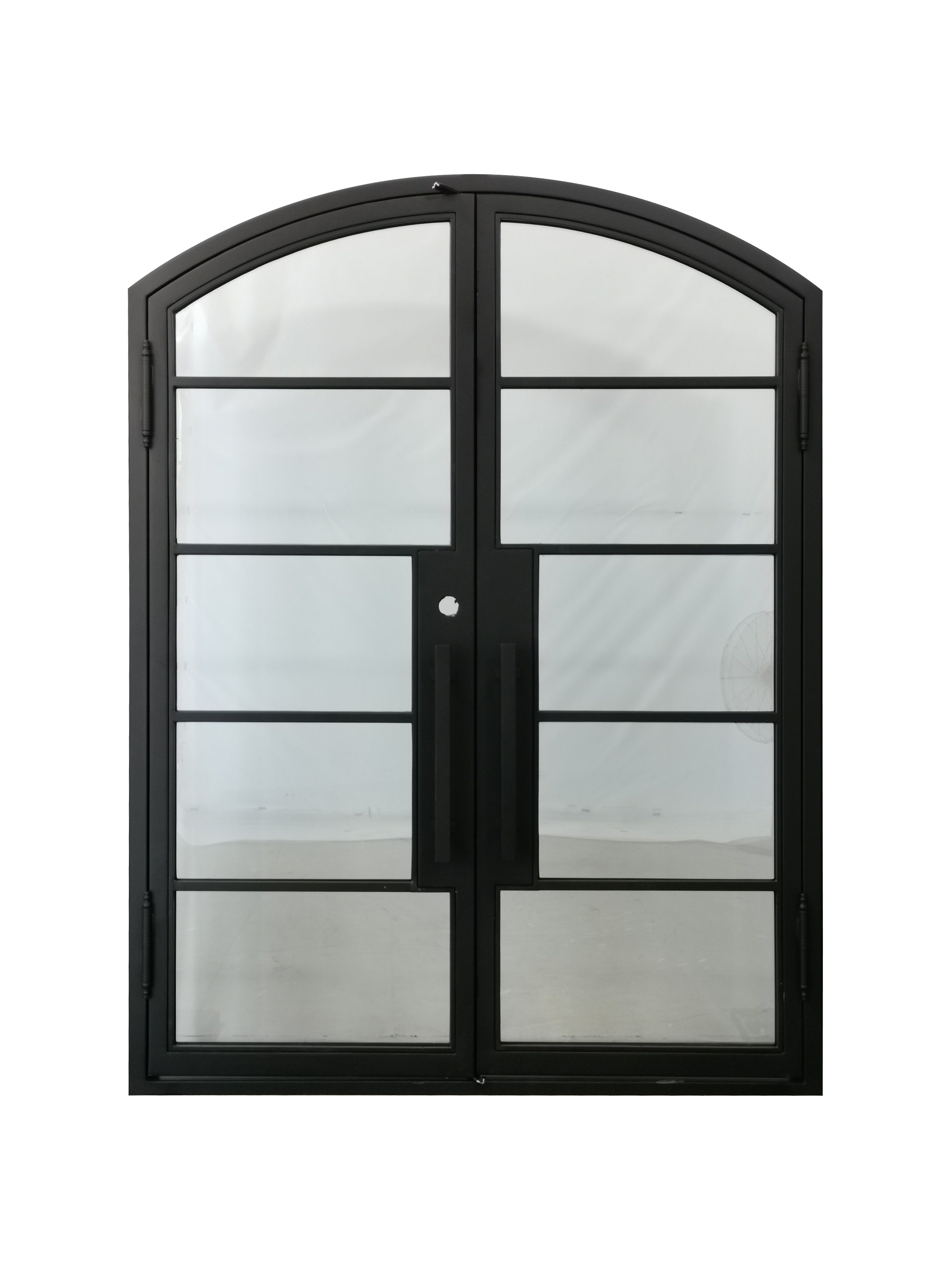 Malton Oak Double Door and Frame Set - Diamond style Black Caming Tri