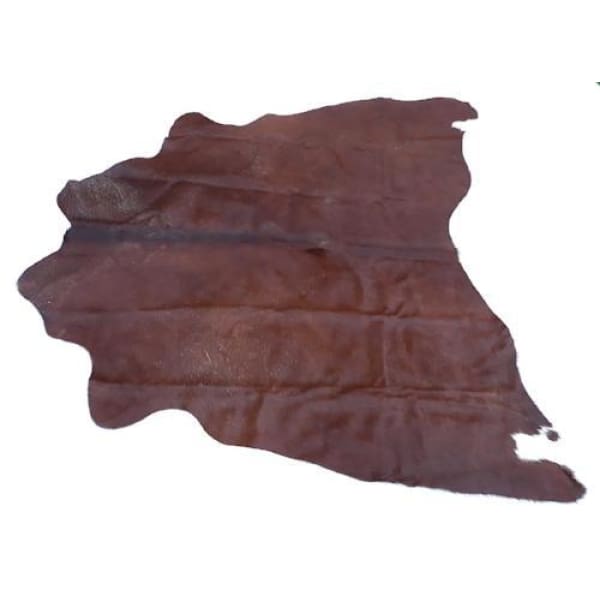 Narbonne Leather Natural Cowhide Rug Small Brown Pattern