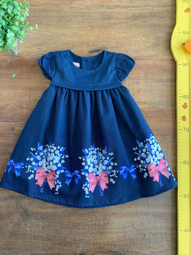 vestido azul 1 ano