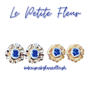 Chinoiserie Petite Fleur Gold Studs - Chinoiserie jewelry