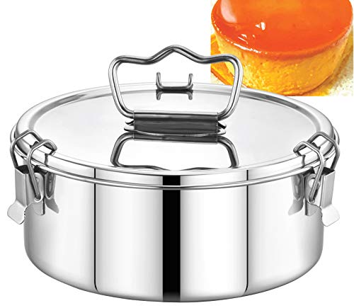 EasyShopForEveryone Stainless Steel Flan Mold 63 oz, Ergonomic Handle for Easy Lifting, Compatible with Instant Pot 6 qt [3qt, 8qt avail], Pot in Pot Cooking, Bakeware, Pressure Cooker Accessories