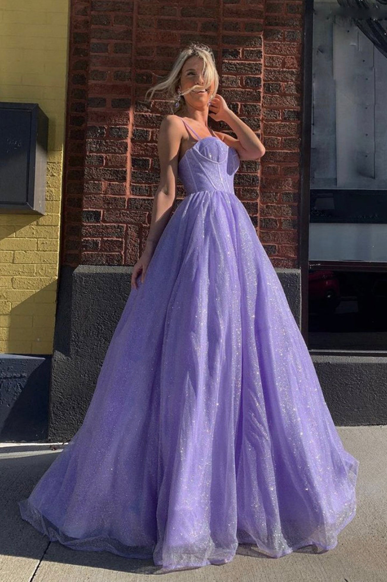 Purple Tulle Long Prom Dress A Line Evening Dress Tr0715 Selinadress 