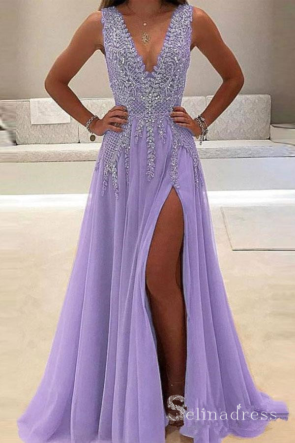 lilac sparkly prom dress