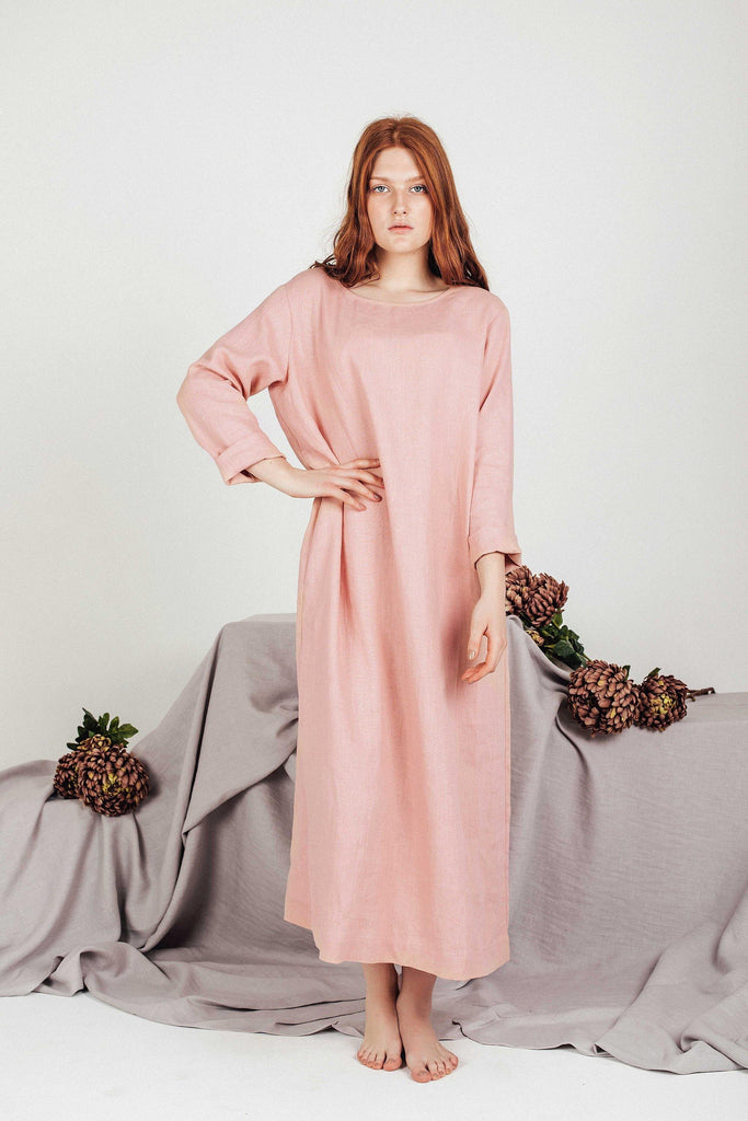 pink long dresses for women