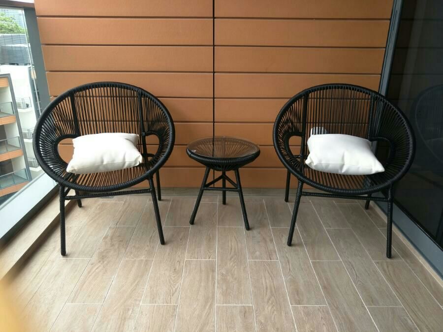 Stylish and comfortable balcony chairs designed for compact spaces.