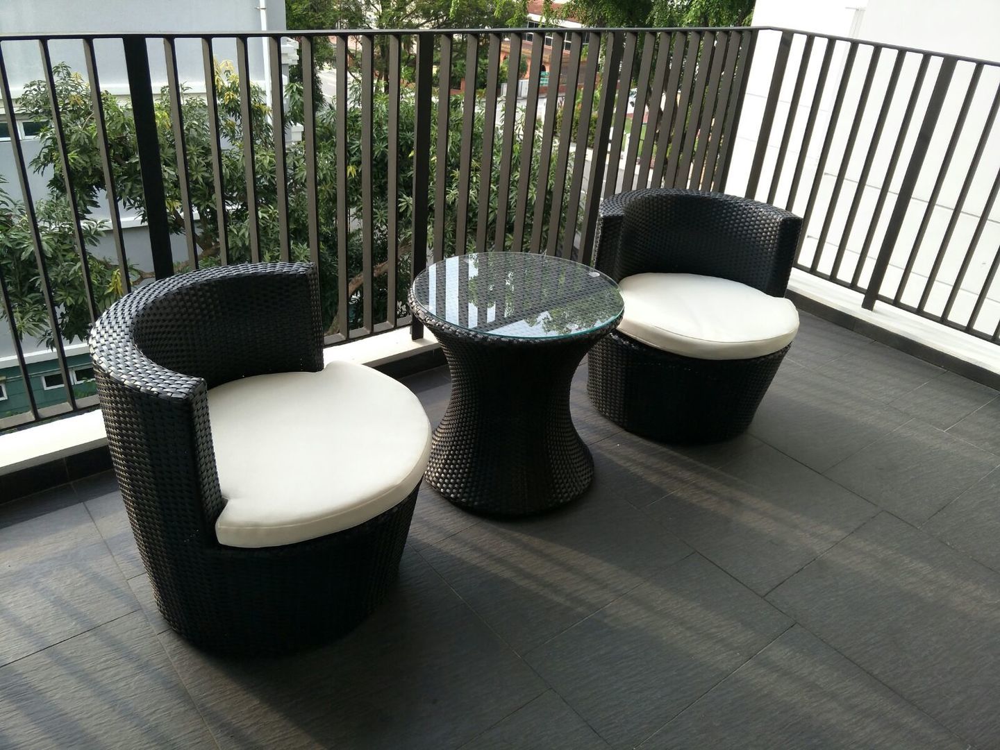 Singapore Condo Balcony with Outdoor Furniture