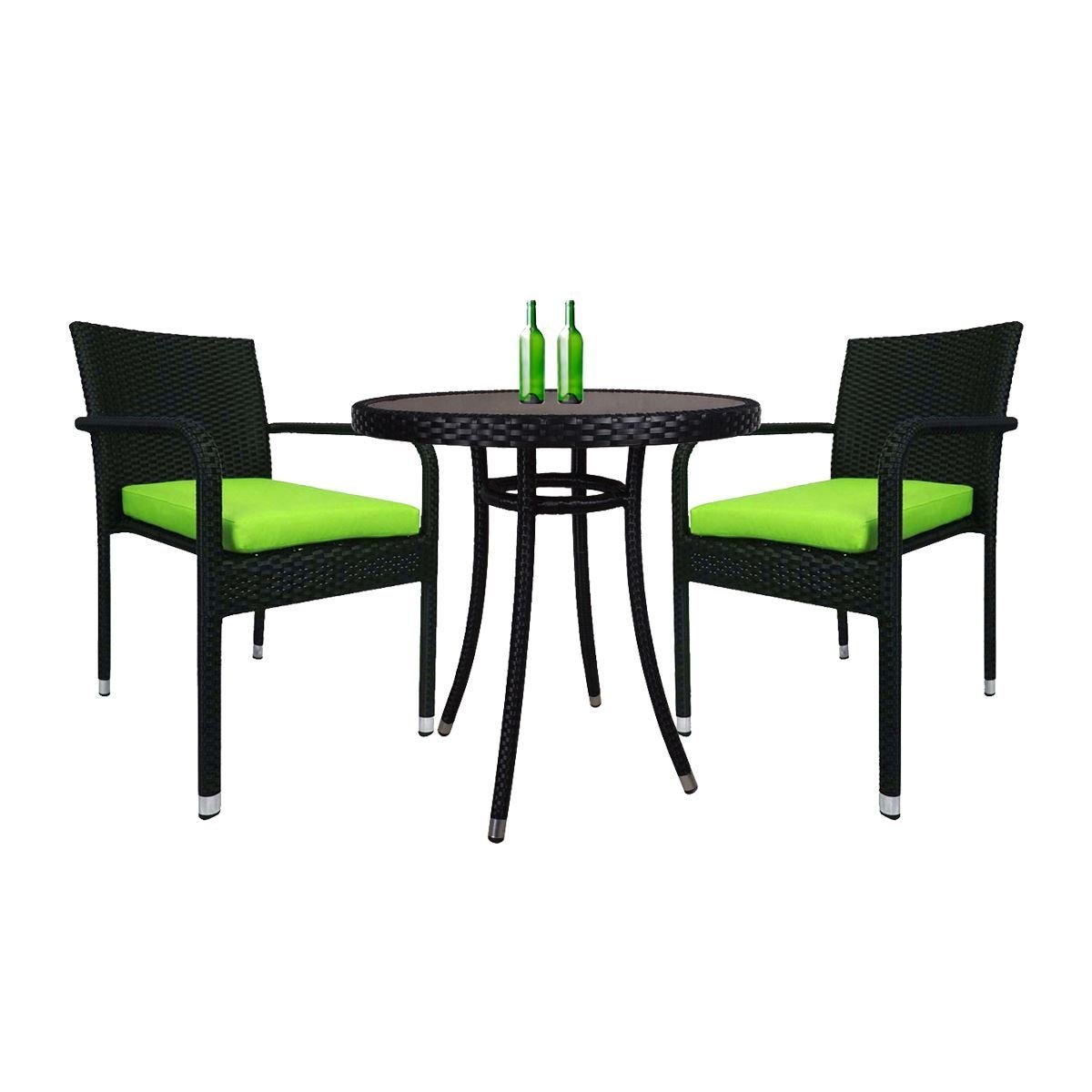 wicker bistro table and 2 chairs