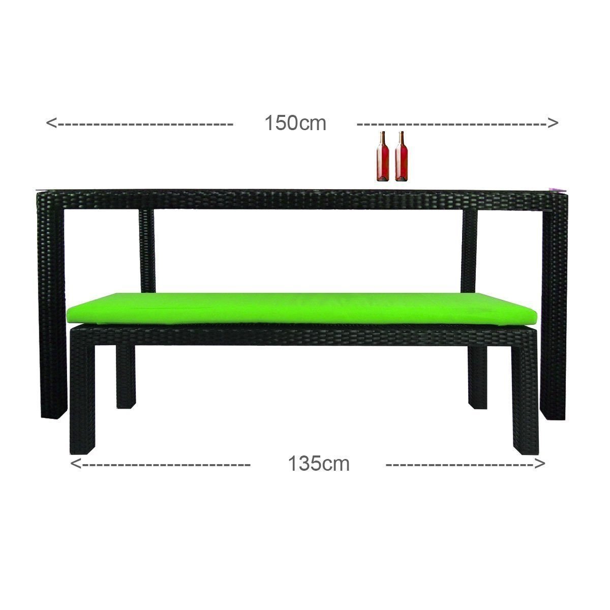 green outdoor bench cushion