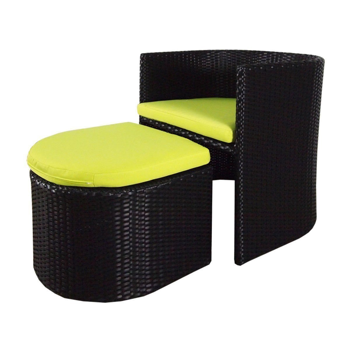 green chair and ottoman