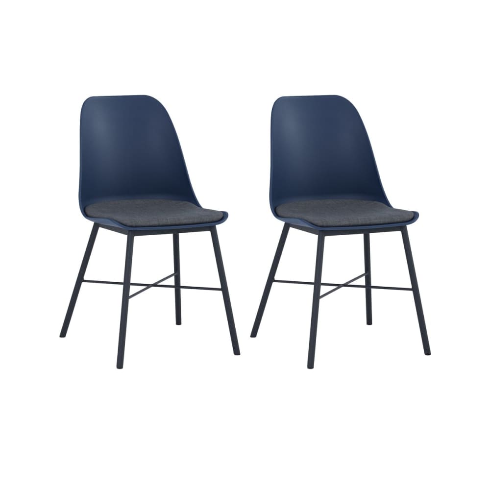 set of 2 blue dining chairs