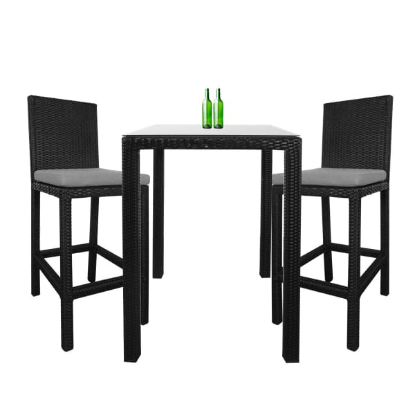 black bar table and chairs