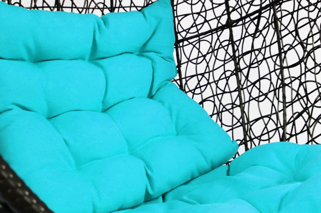 Black Cocoon Swing Chair Blue Cushion