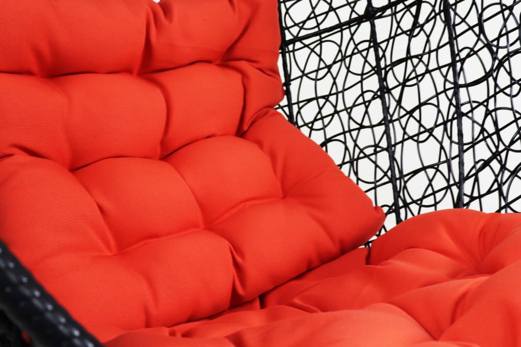 Black Cocoon Swing Chair Orange Cushion