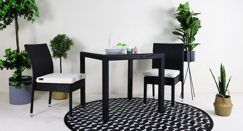 patio dining set with two chairs