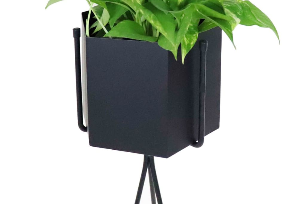 Radiant Black Free Standing Planter