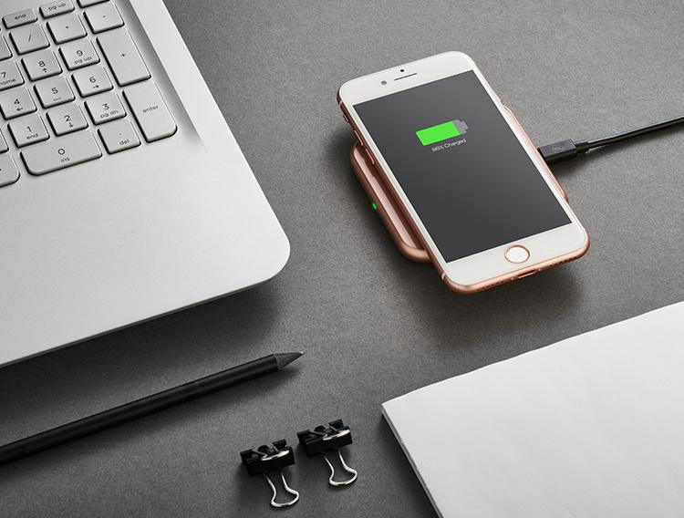 Chargepad wireless charger in rose gold for iPhone