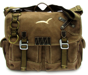Canvas Messenger Cross Shoulder Bag Rustic Vintage Military Green Rucksack Unique Buckles Straps Stylish Messenger Laptop Work School Bag Travell Well in Green | Coffee | Black | Tan - Travell Well