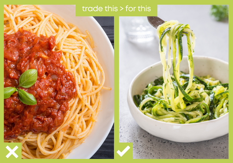 spaghetti and zucchini noodles