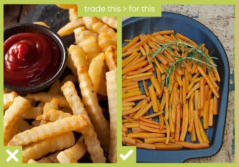 potato fries and carrot fries