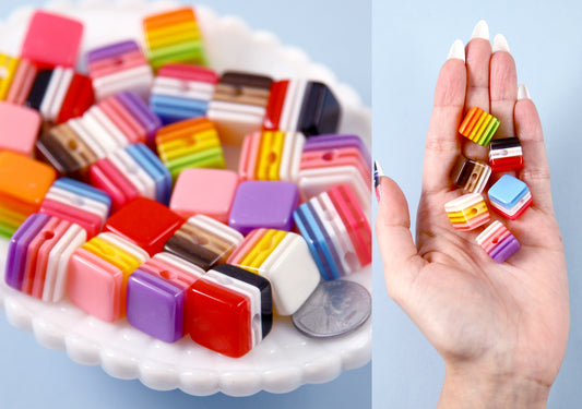 Cute Resin Beads 10mm Colorful Tapioca Jelly Candy Marble Acrylic or Resin  Beads Mixed Color, Small Size Beads 56 Pcs Set 