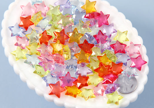 20mm Little AB Iridescent Star Outline Plastic or Acrylic Charms or Pe –  Delish Beads