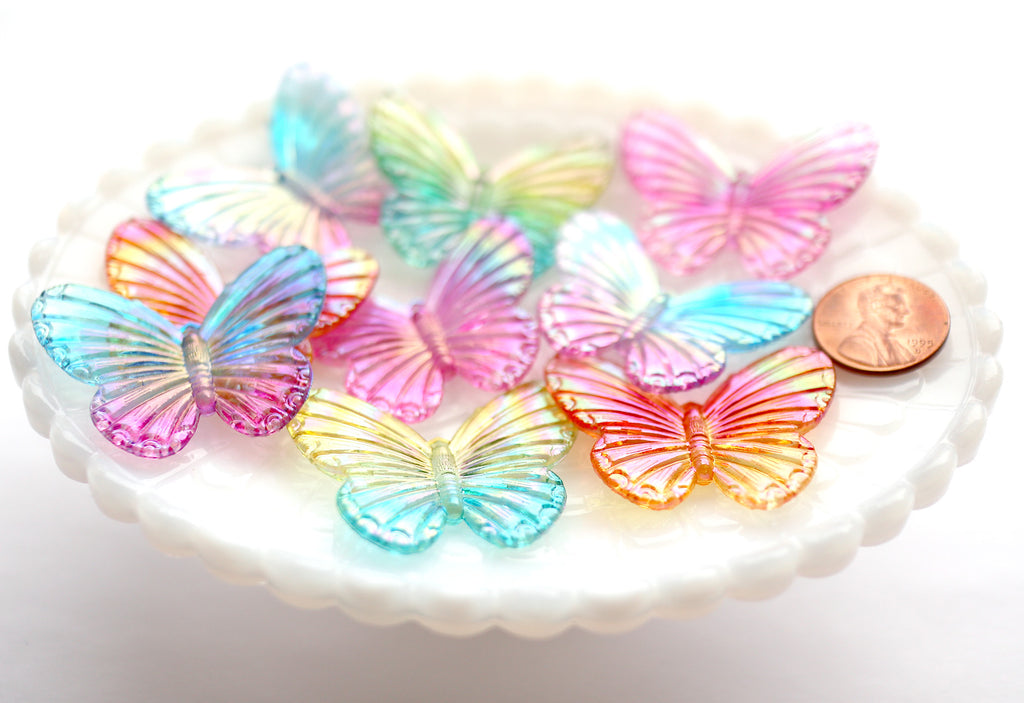 plastic butterfly charms