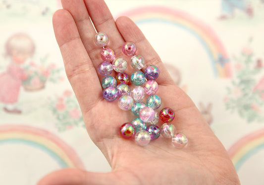 19mm Acrylic Star Bead AB Translucent Resin Beads Iridescent