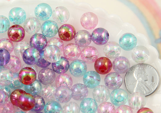 Pastel Beads 6mm Small Pastel Gumball Bubblegum Plastic Acrylic or