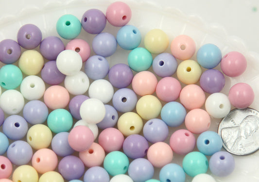 Pastel Beads - 8mm Beautiful Bright Pastel Small Round Shape