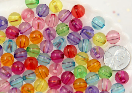 8mm Transparent Colorful Chunky Gumball Bubblegum Plastic Resin or Acr –  Delish Beads