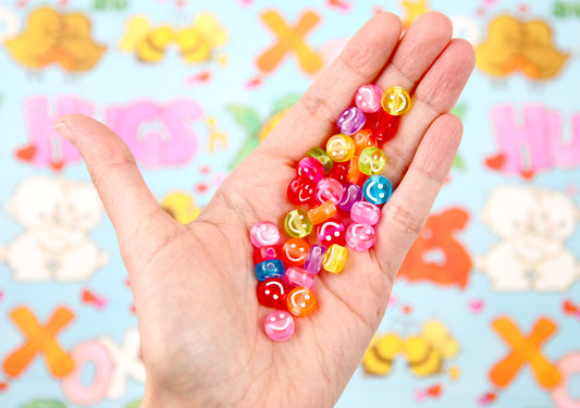 Happy Face Beads - 7mm Tiny Smile Shape Acrylic or Resin Beads - 300 p –  Delish Beads