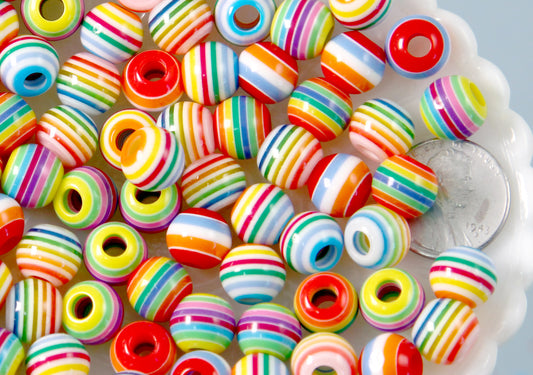 Cute Resin Beads 10mm Colorful Tapioca Jelly Candy Marble Acrylic or Resin  Beads Mixed Color, Small Size Beads 56 Pcs Set 