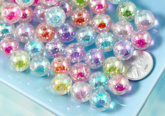 Happy Face Beads - 10mm Glitter Translucent Smile Shape Acrylic or Res –  Delish Beads