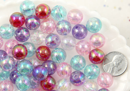 8mm Small Iridescent Pastel AB Mix Translucent Acrylic or Resin Beads –  Delish Beads