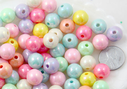 Pastel Beads - 6mm Tiny Beautiful Bright Pastel Small Round Shape Acrylic  or Resin Beads - 500 pcs set