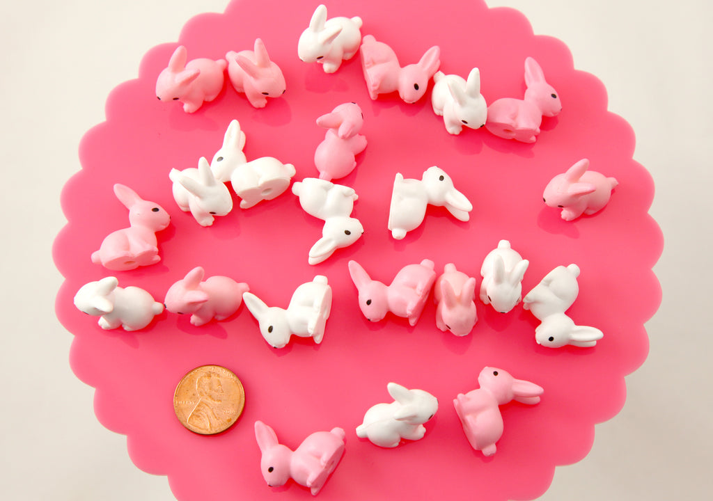 small plastic bunny figurines