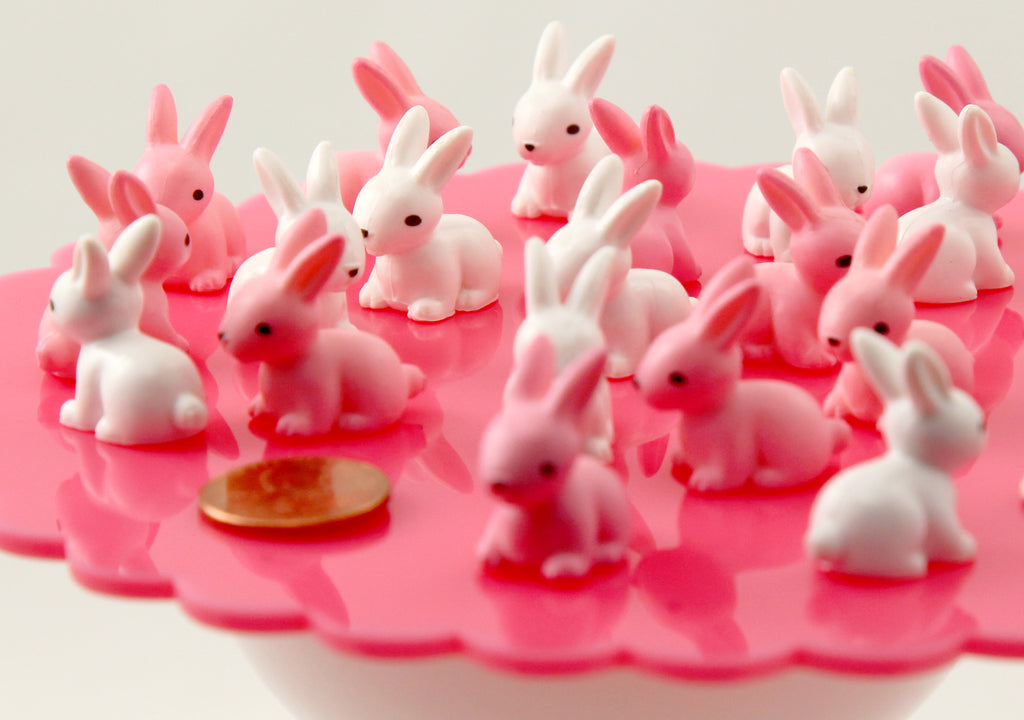 small plastic bunny figurines