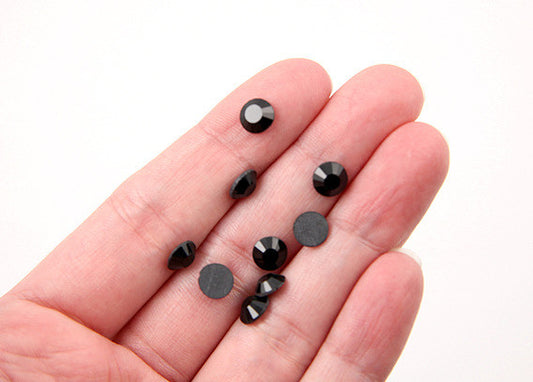 2.5mm Jet Black Crystal Rhinestones - Jet (SS10) - 200 pc set – Delish Beads