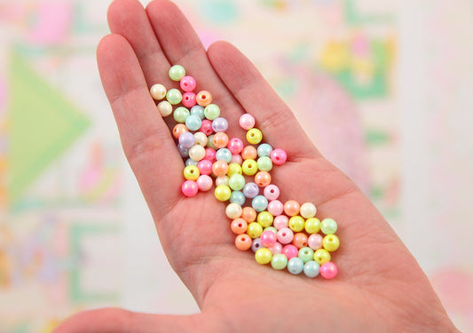 Pastel Heart Beads - 9mm Candy Hearts Pastel Heart Bead Resin or Acrylic  Beads - 200 pc set
