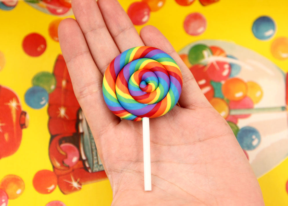 large rainbow swirl lollipops