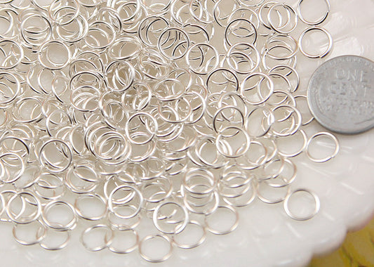 Jump Rings - 5mm Small Silver Plated Open Jump Rings, Brass - 200 pc set