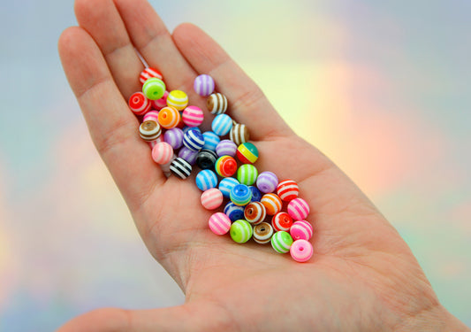 Cute Resin Beads 10mm Colorful Tapioca Jelly Candy Marble Acrylic or Resin  Beads Mixed Color, Small Size Beads 56 Pcs Set -  Denmark