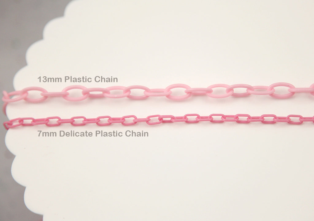 13mm White Acrylic or Plastic Chain inch length / 42 cm length – Delish