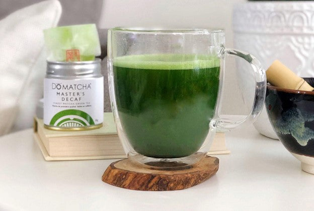 Sip on decaf matcha from Domatcha to ensure your sleep quality is unaffected by your drink of choice